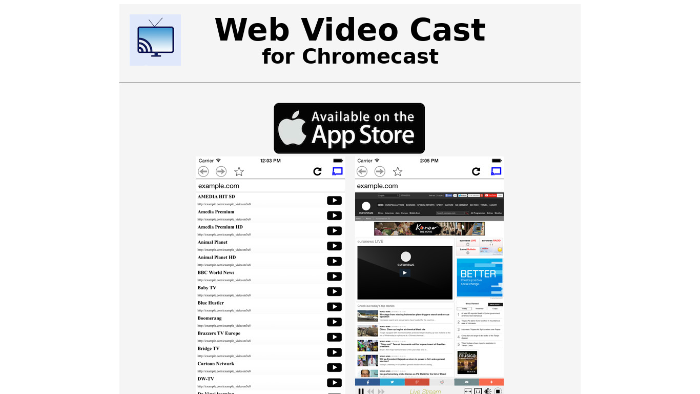 WVC – Web Video Cast Landing page