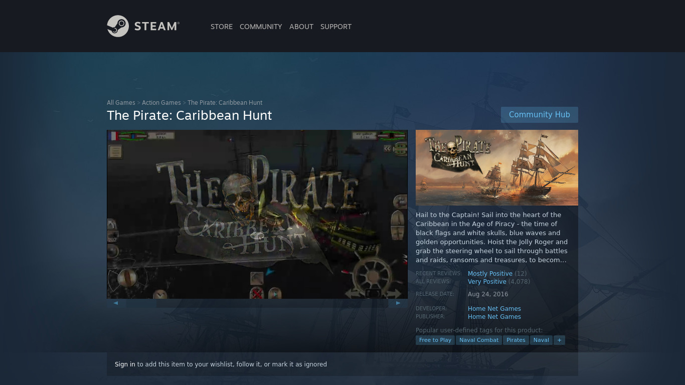 The Pirate: Caribbean Hunt Landing page