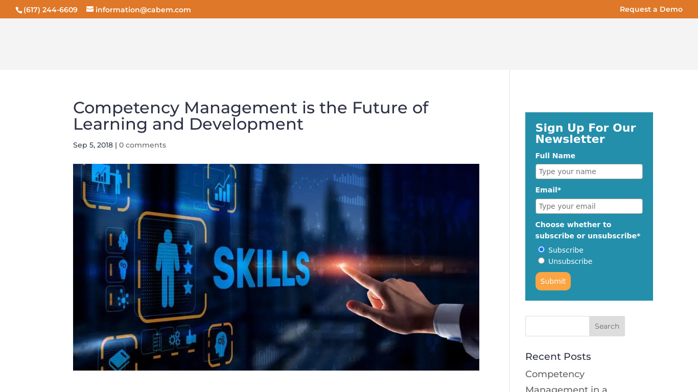 CABEM Competency Manager Landing page