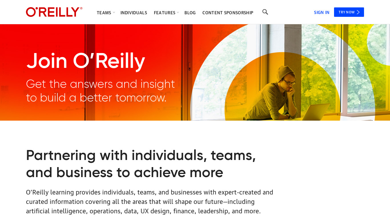 O'Reilly Online Learning Landing page