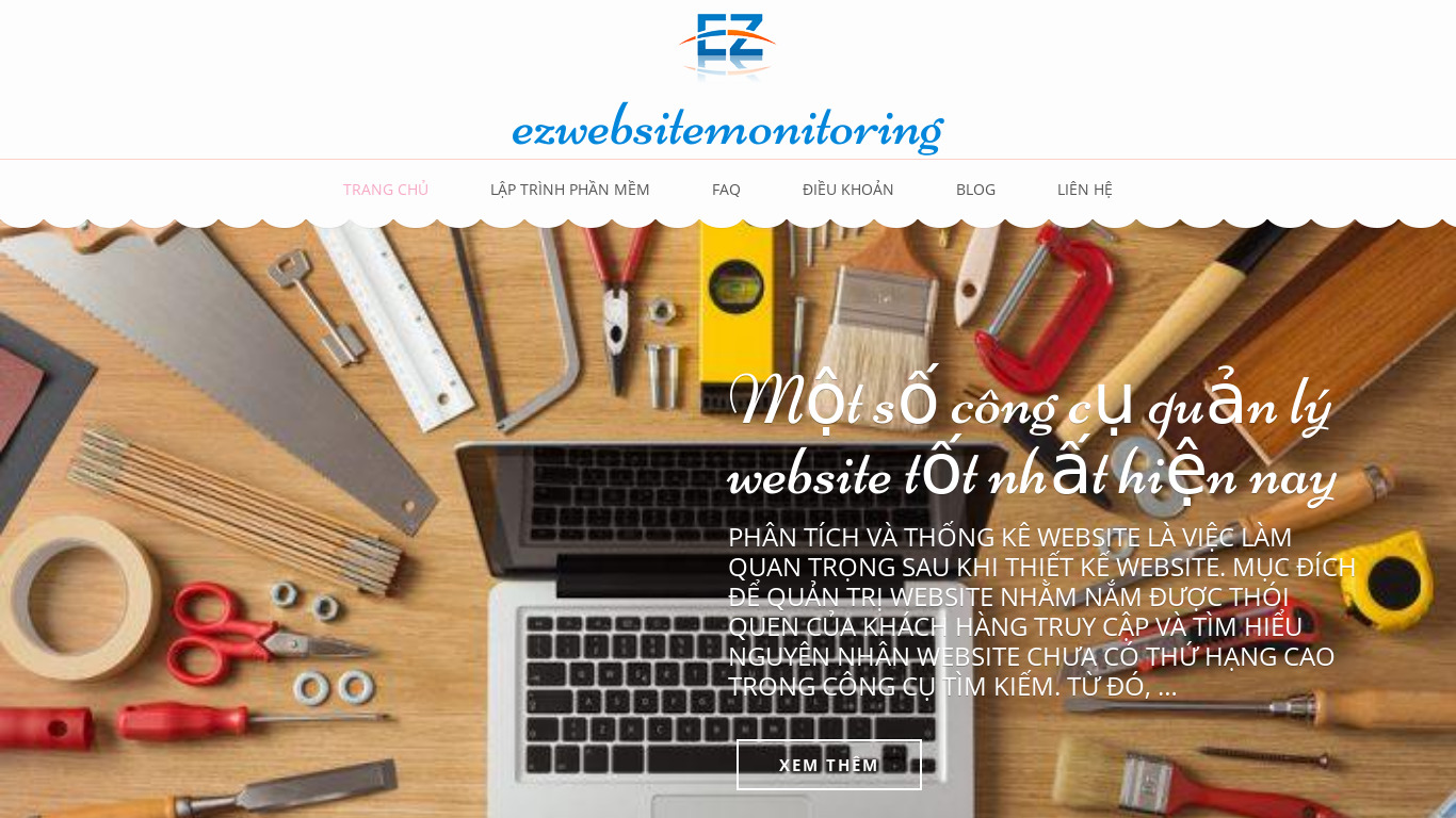 EZ Website Monitoring Landing page