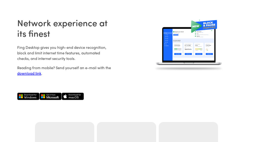 Fing Desktop Landing Page