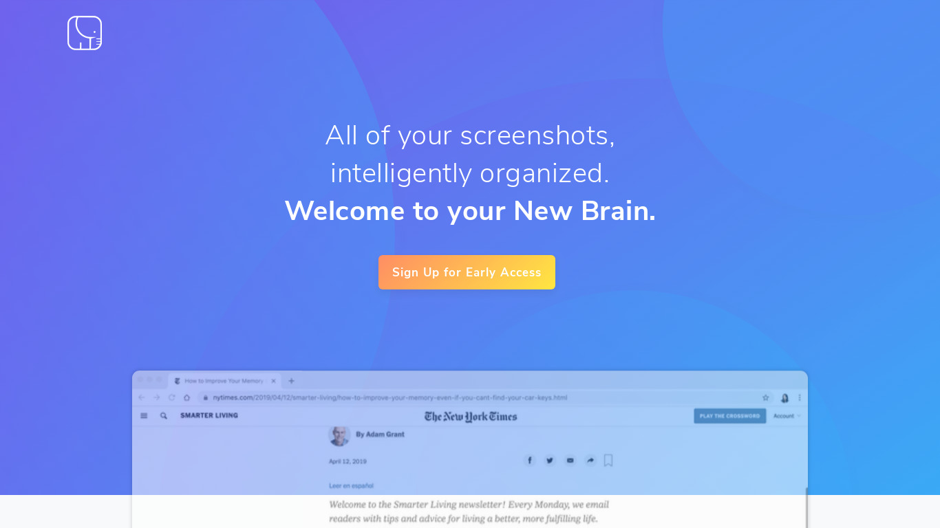 Relephant Landing page