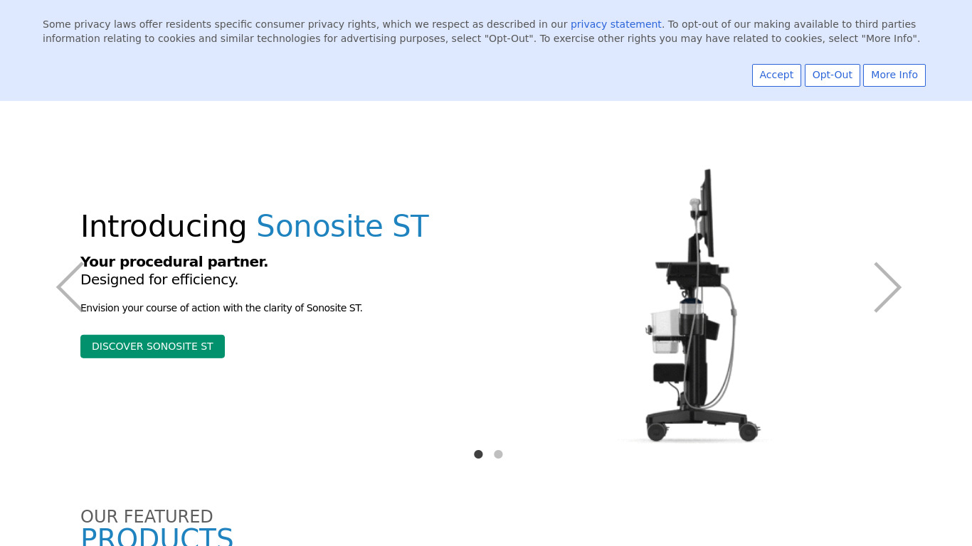 SonoAccess: Ultrasound Education App Landing page