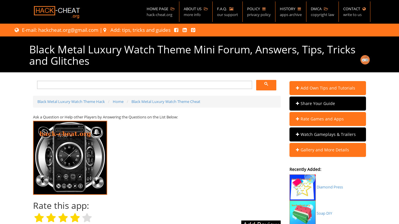 Black Metal Luxury Watch Theme Landing page