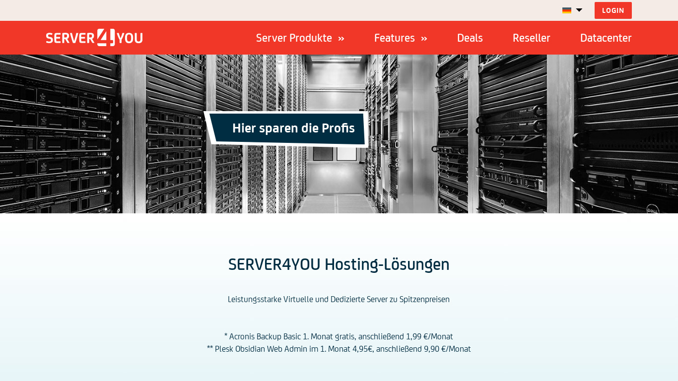 Server4you Landing page