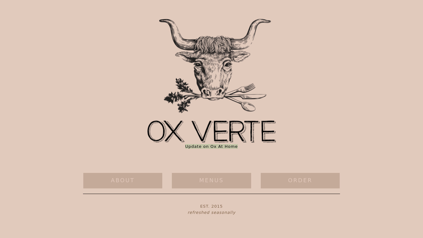 Ox Verte Landing page