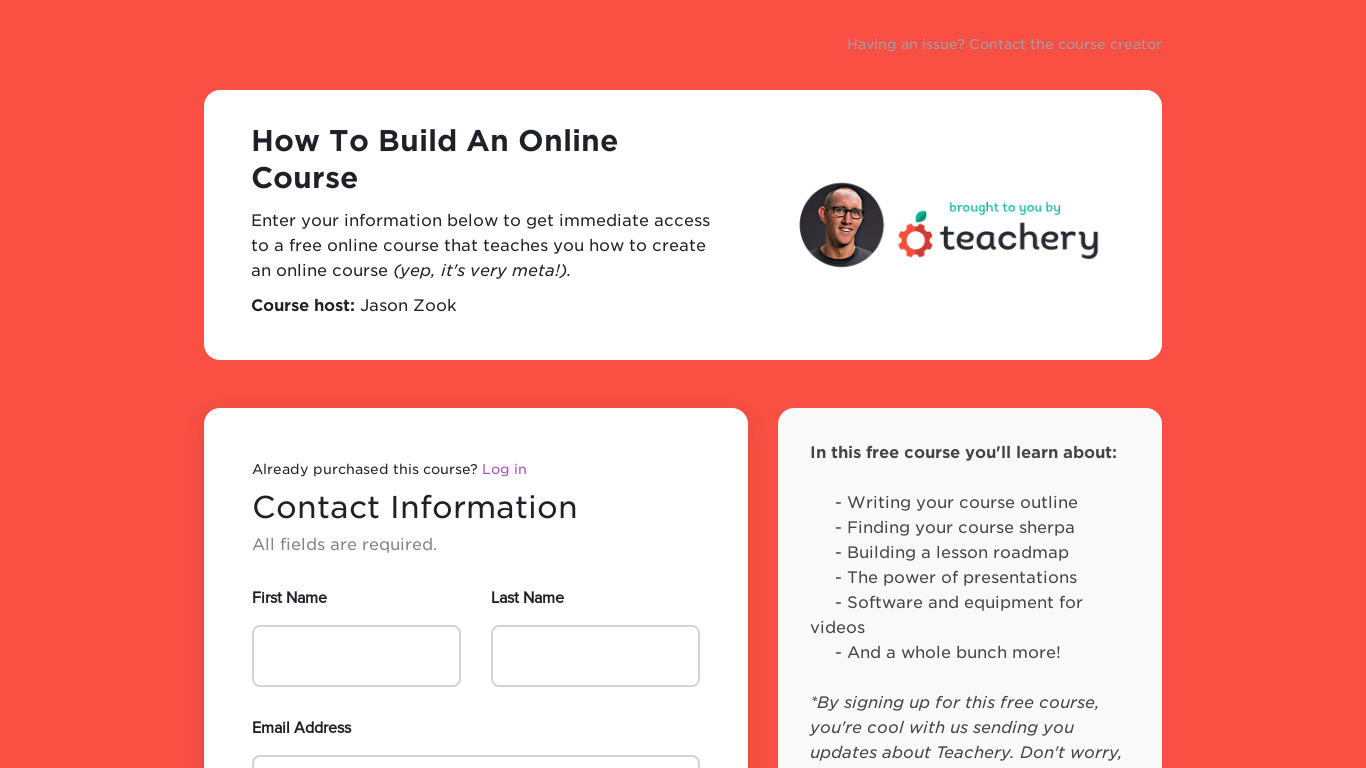 Build An Online Course Landing page