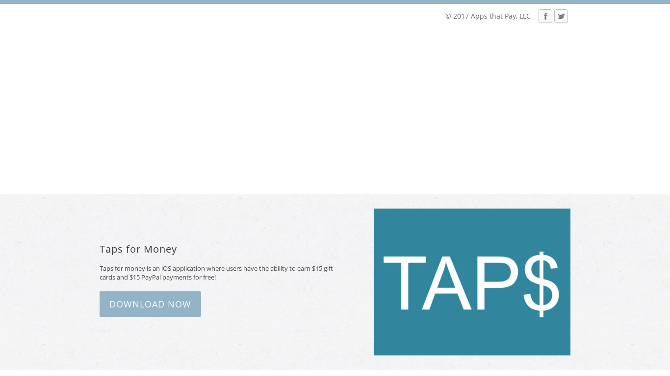 Taps For Money Landing page