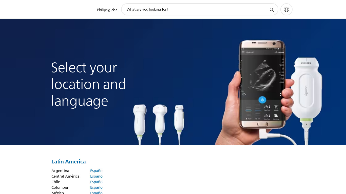 Philips Lumify Ultrasound App Landing page