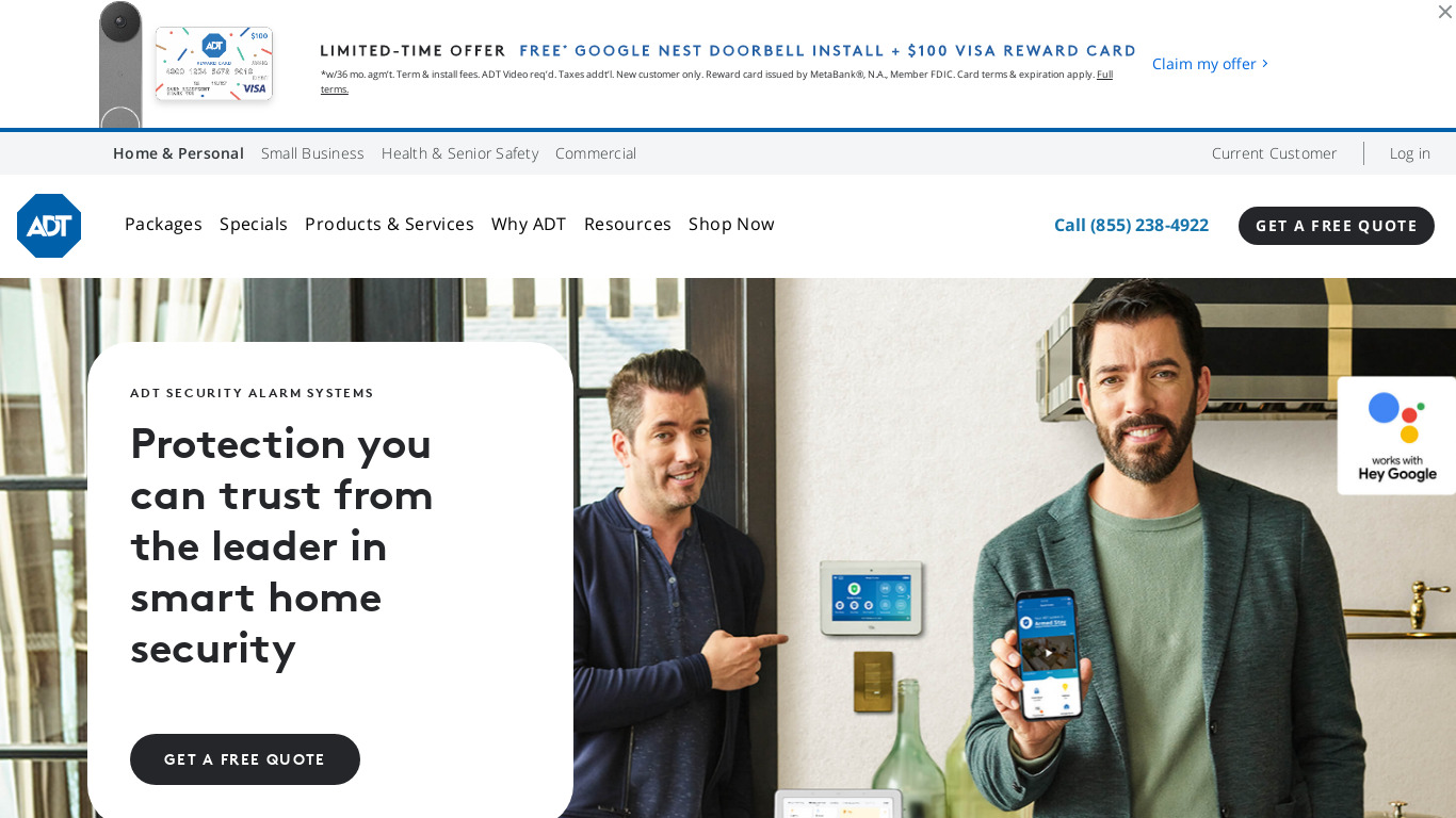 ADT Landing page
