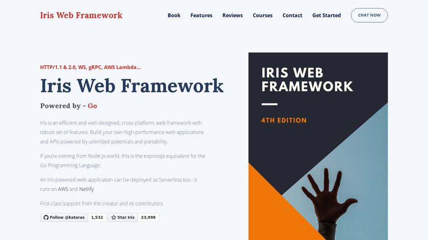 Iris Web Framework Landing Page