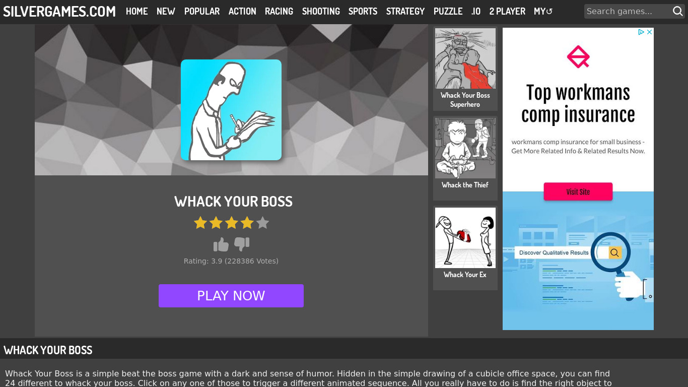 Whack Your Boss Landing page