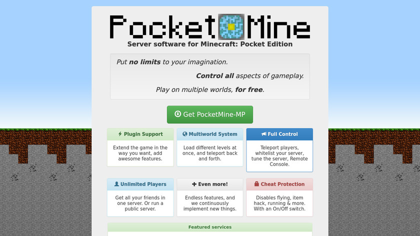 Pocket Mine Landing Page