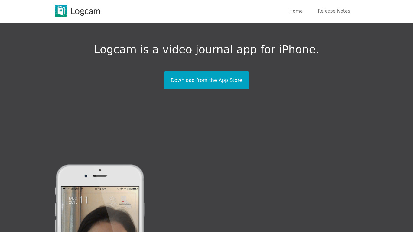 Logcam Landing page