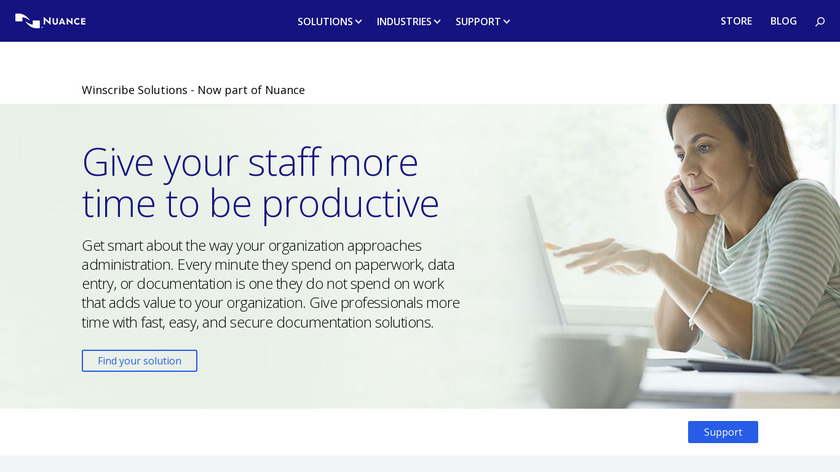 Winscribe Speech Recognition Landing Page