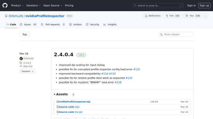 NVIDIA Profile Inspector Landing Page