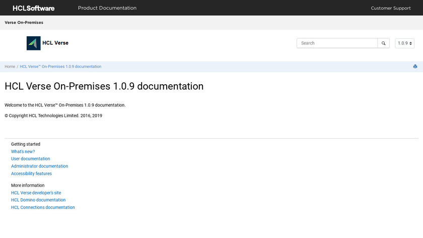 HCL Verse Landing Page
