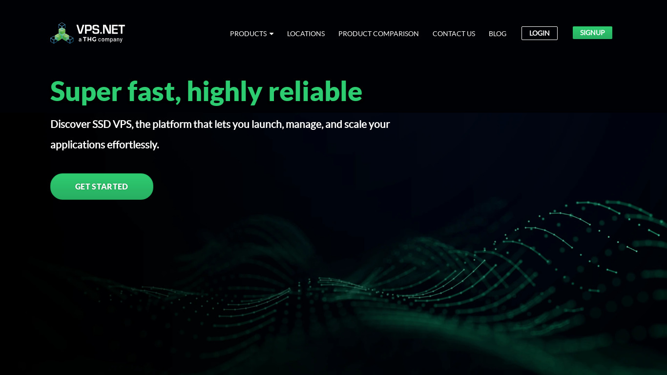 VPS.net Landing page