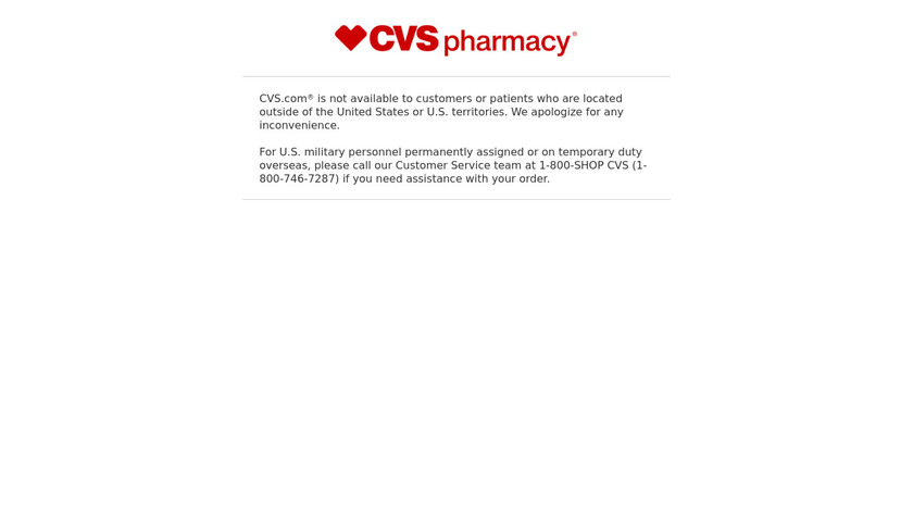 CVS/Pharmacy Landing Page