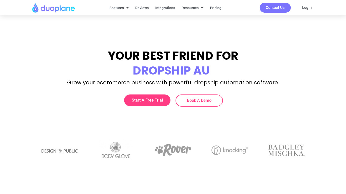 Duoplane Dropshipping Automation Landing page