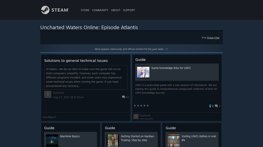 Uncharted Waters Online: Episode Atlantis Landing Page