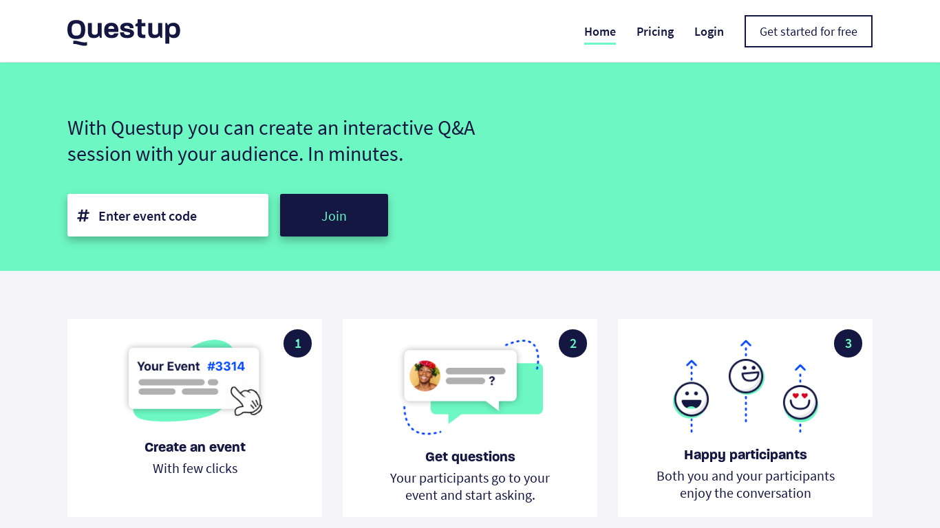 Questup Landing page