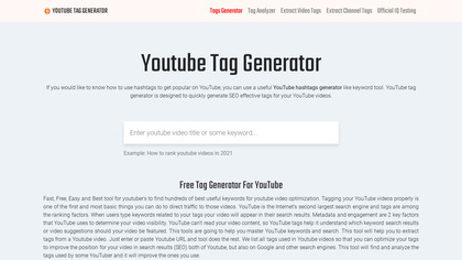Youtube Tag Generator image