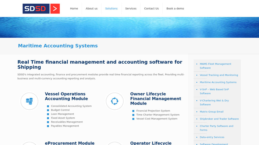 SDSD Maritime Accounting System Landing Page
