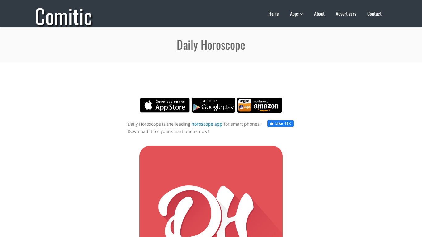 Daily Horoscope Landing page