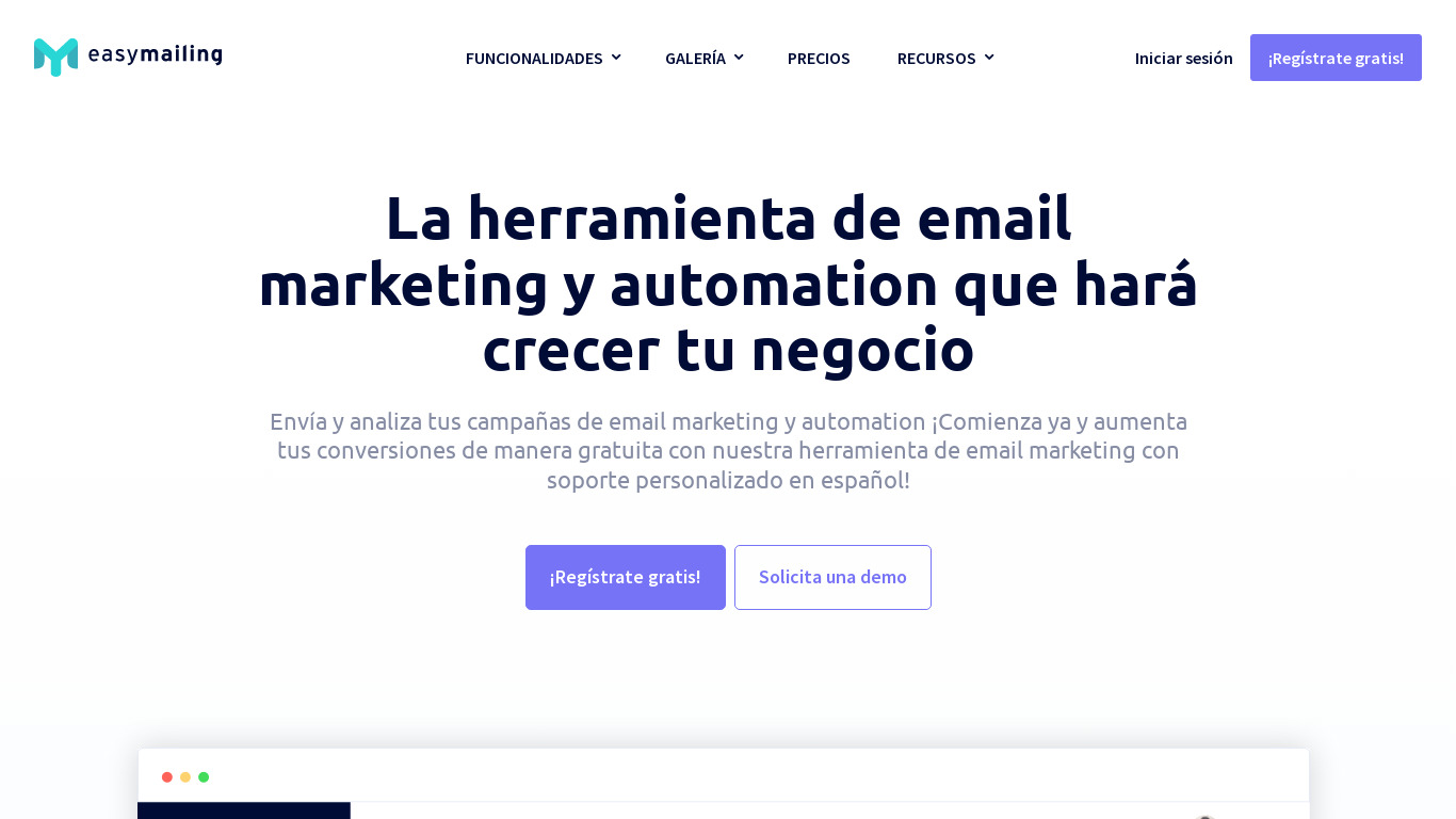 Easymailing Landing page