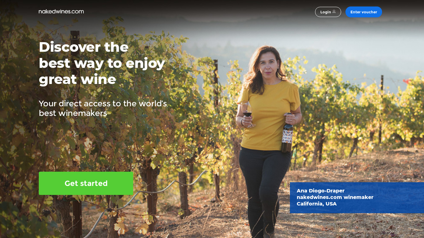 Naked Wines Landing page