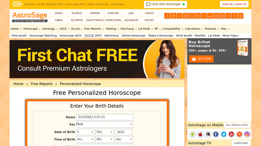 Personalized Astrology Landing Page