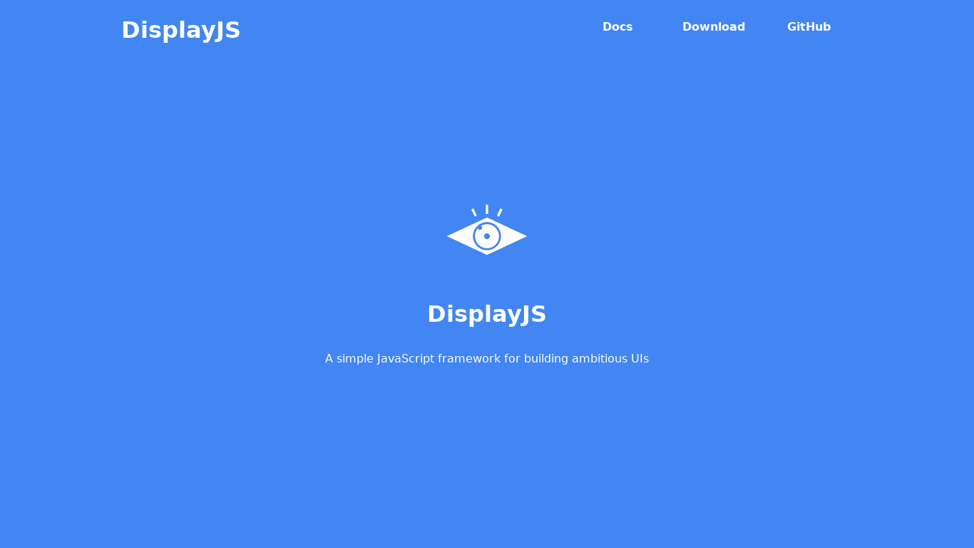 DisplayJS Landing page