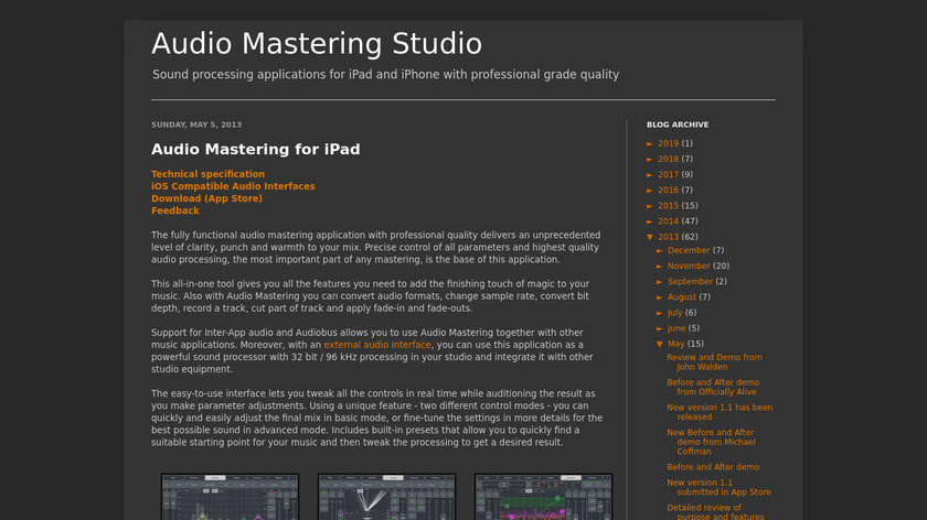 Audio Mastering Landing Page