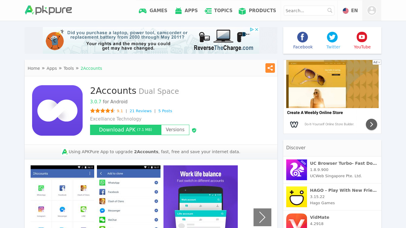 2Accounts Landing page