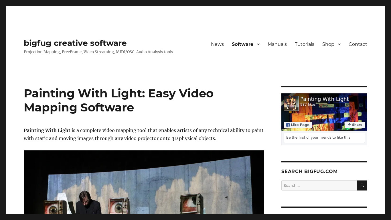 Painting With Light Landing page