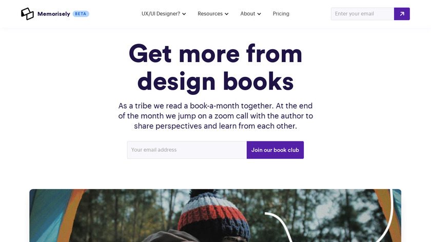memorisely.com Design Book Club Landing Page