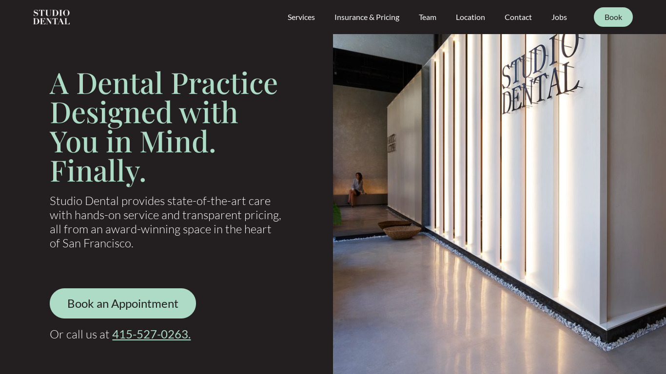 Studio Dental Landing page