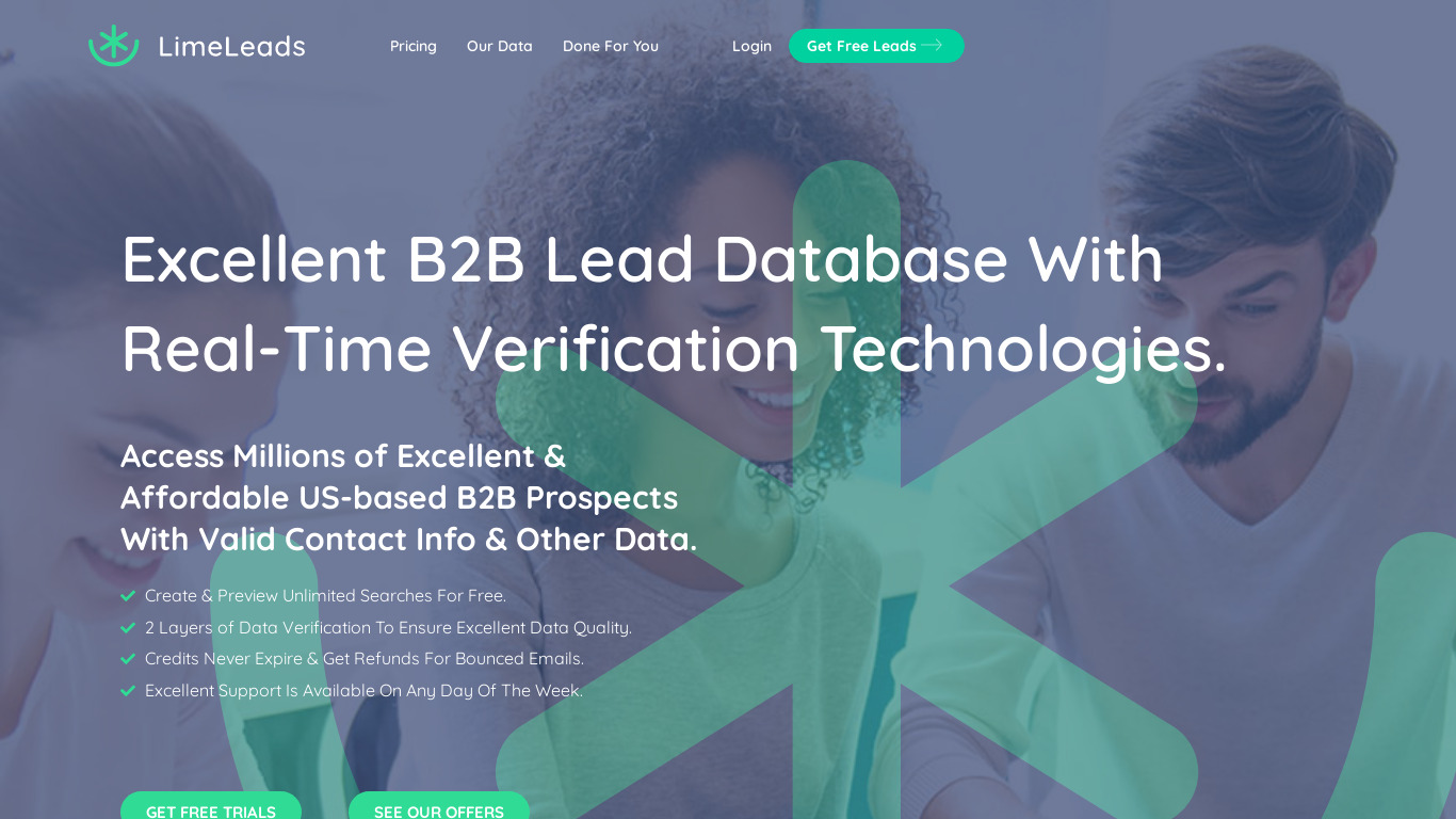 LimeLeads Landing page