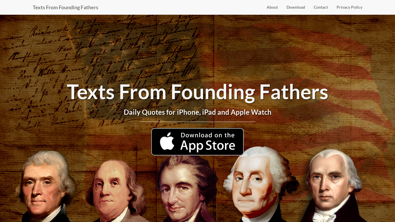 Texts From Founding Fathers Landing page