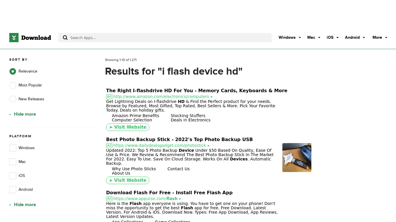 i-FlashDevice HD Landing page