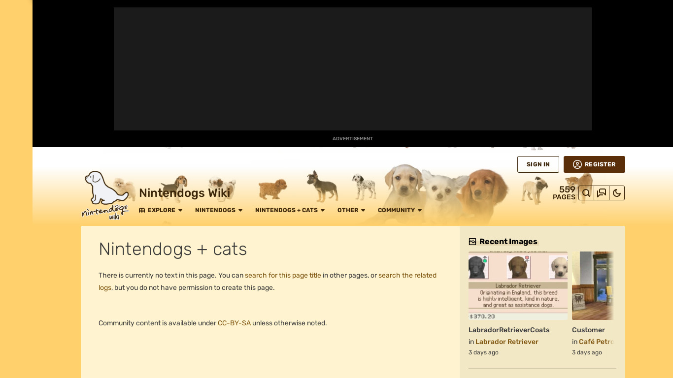 Nintendogs + Cats Landing page