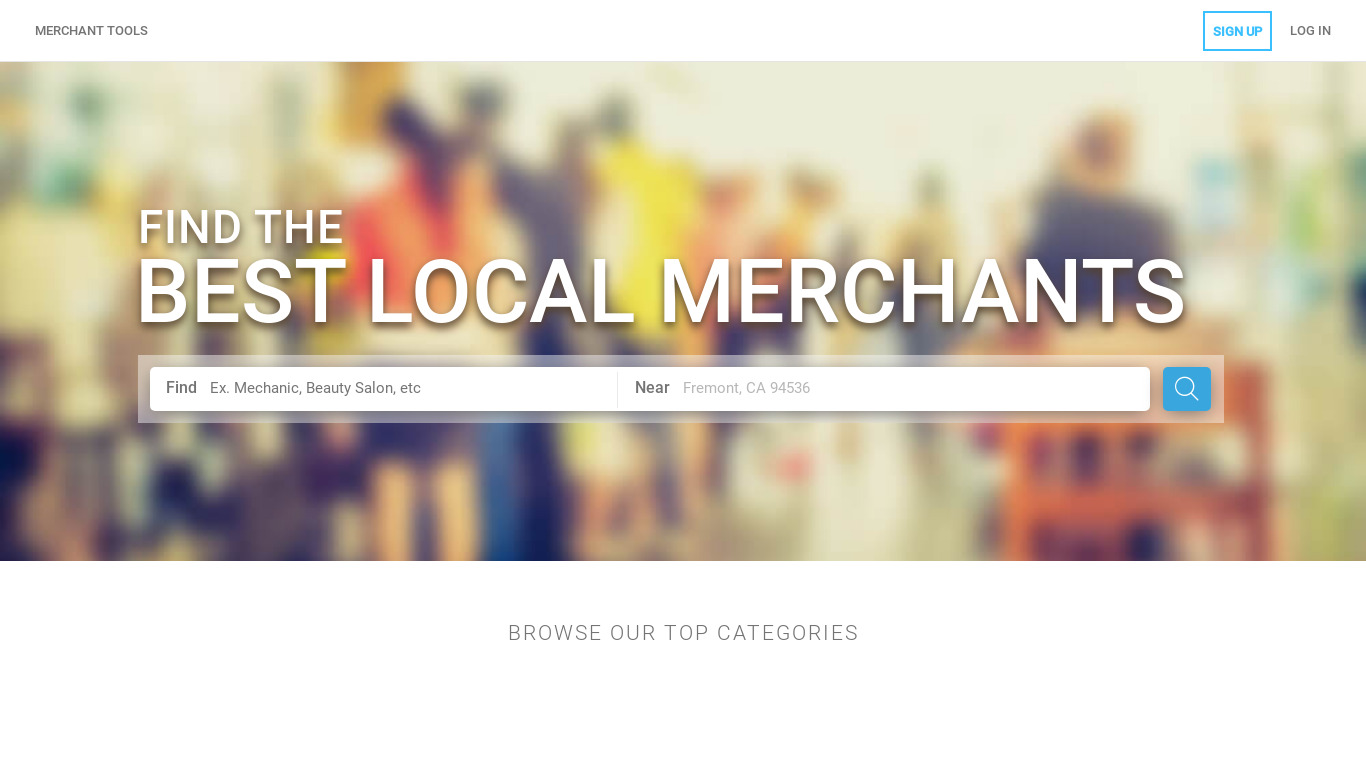 MerchantCircle Landing page