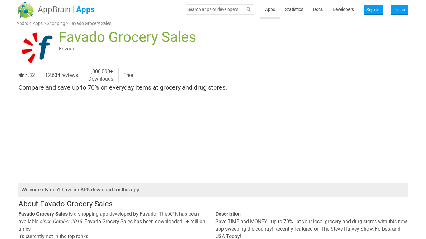 Favado Grocery Sales Landing page