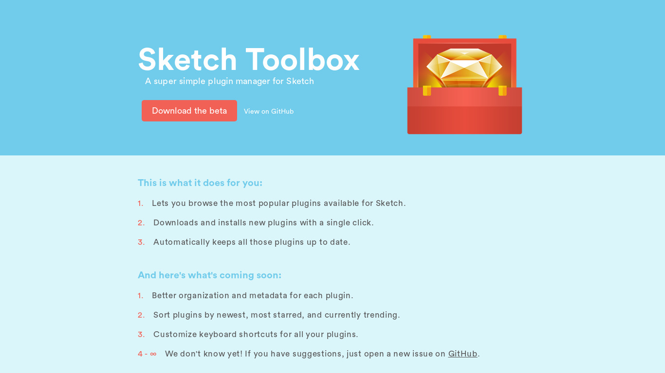 Sketch Toolbox Landing page