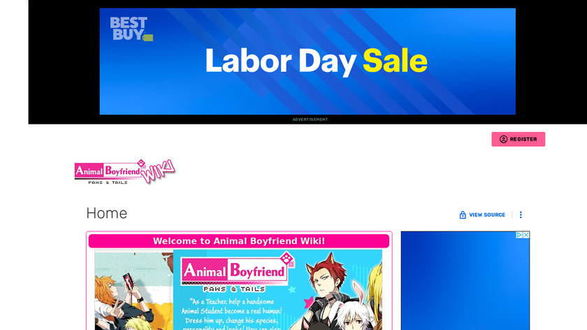 Animal Boyfriend Landing Page