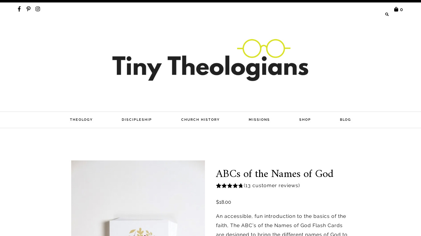 The ABC’s of God Landing page