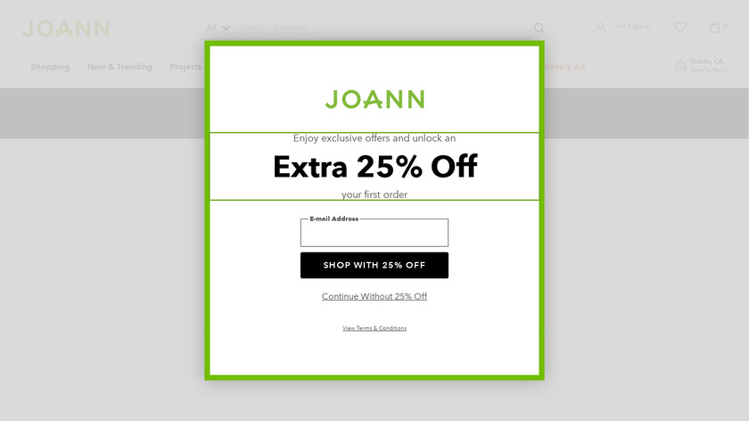 JOANN Landing Page