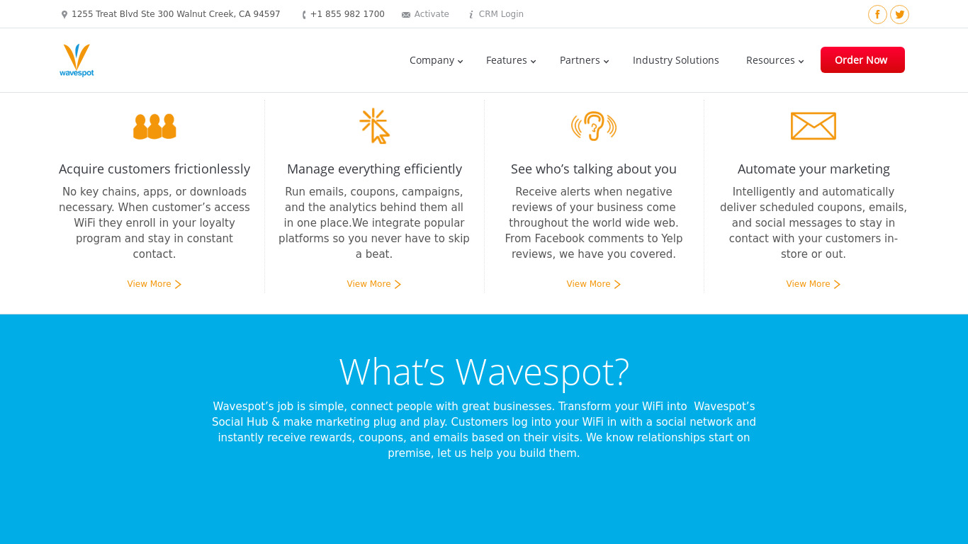 Wavespot Landing page